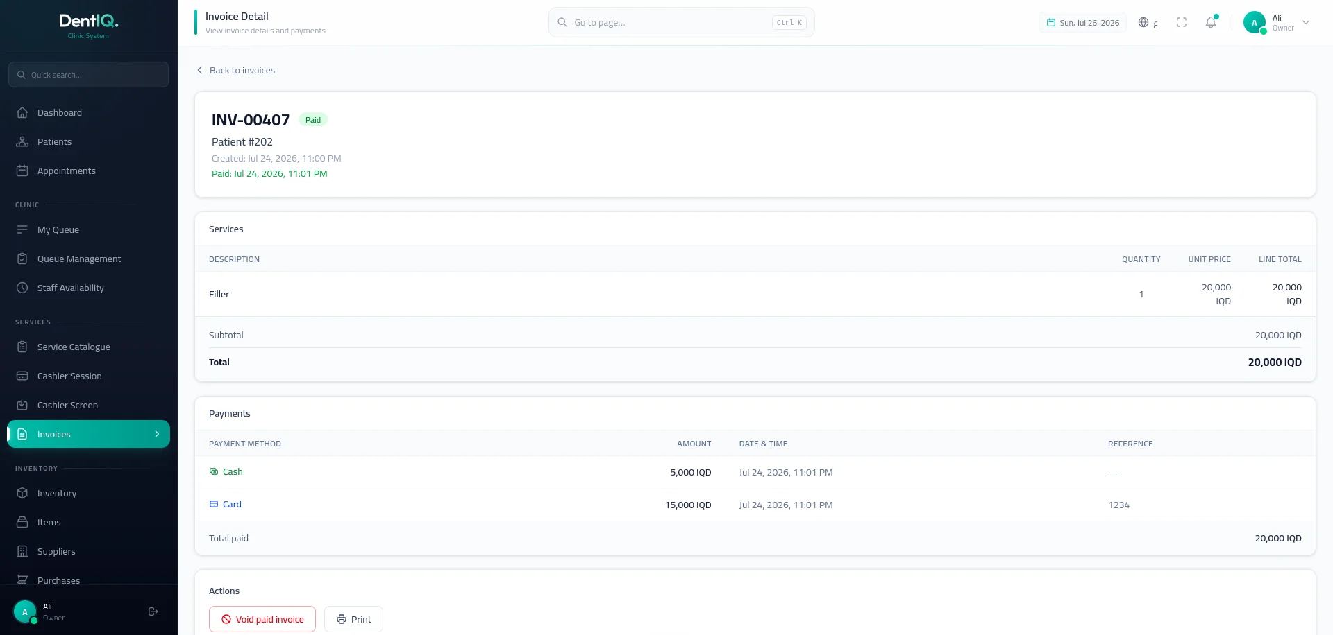 Clean, itemised invoices